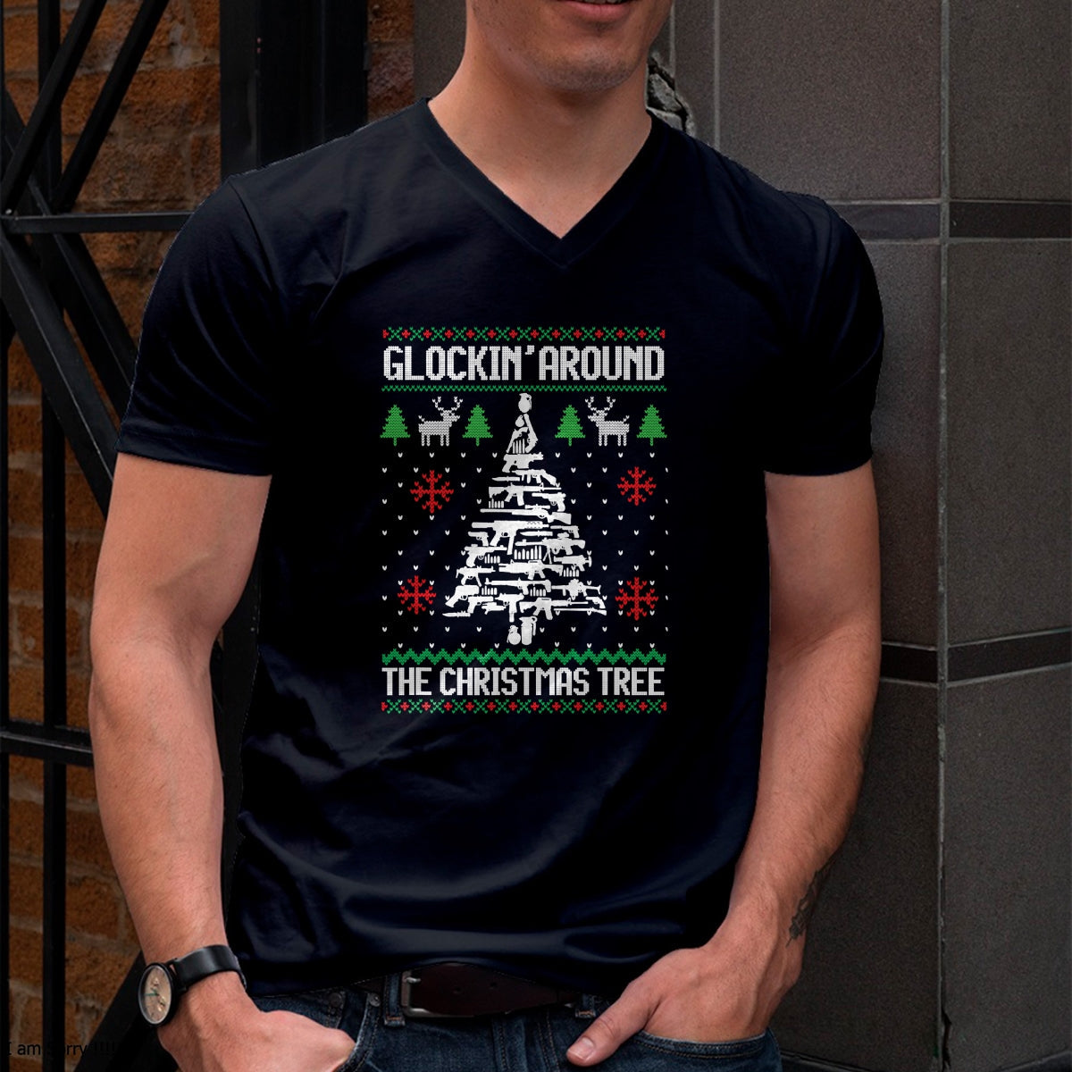 Funny Guns Ugly Christmas Sweaters for Gun Lovers Men Women T-Shirt - Christmas Unisex T-Shirt/Hoodie/Sweatshirt - SNOW00