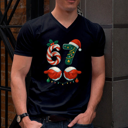 67 Christmas 6 7 Meme Pajamas Holiday Gen Alpha Slang T-Shirt - Christmas Unisex T-Shirt/Hoodie/Sweatshirt - SNOW00