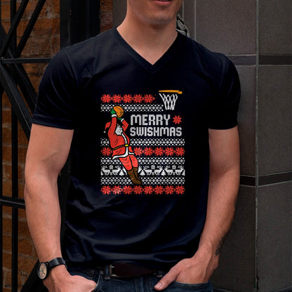 Merry Swishmas Basketball Ugly Christmas Xmas Men Boys Kids T-Shirt - Christmas Unisex T-Shirt/Hoodie/Sweatshirt - SNOW00