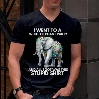 Funny White Elephant Gift Wrapped Elephant Dumb Gift T-Shirt