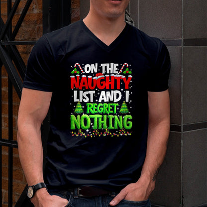 On The Naughty List and Regret Nothing Pjs Christmas Xmas Ki T-Shirt - Christmas Unisex T-Shirt/Hoodie/Sweatshirt - SNOW00