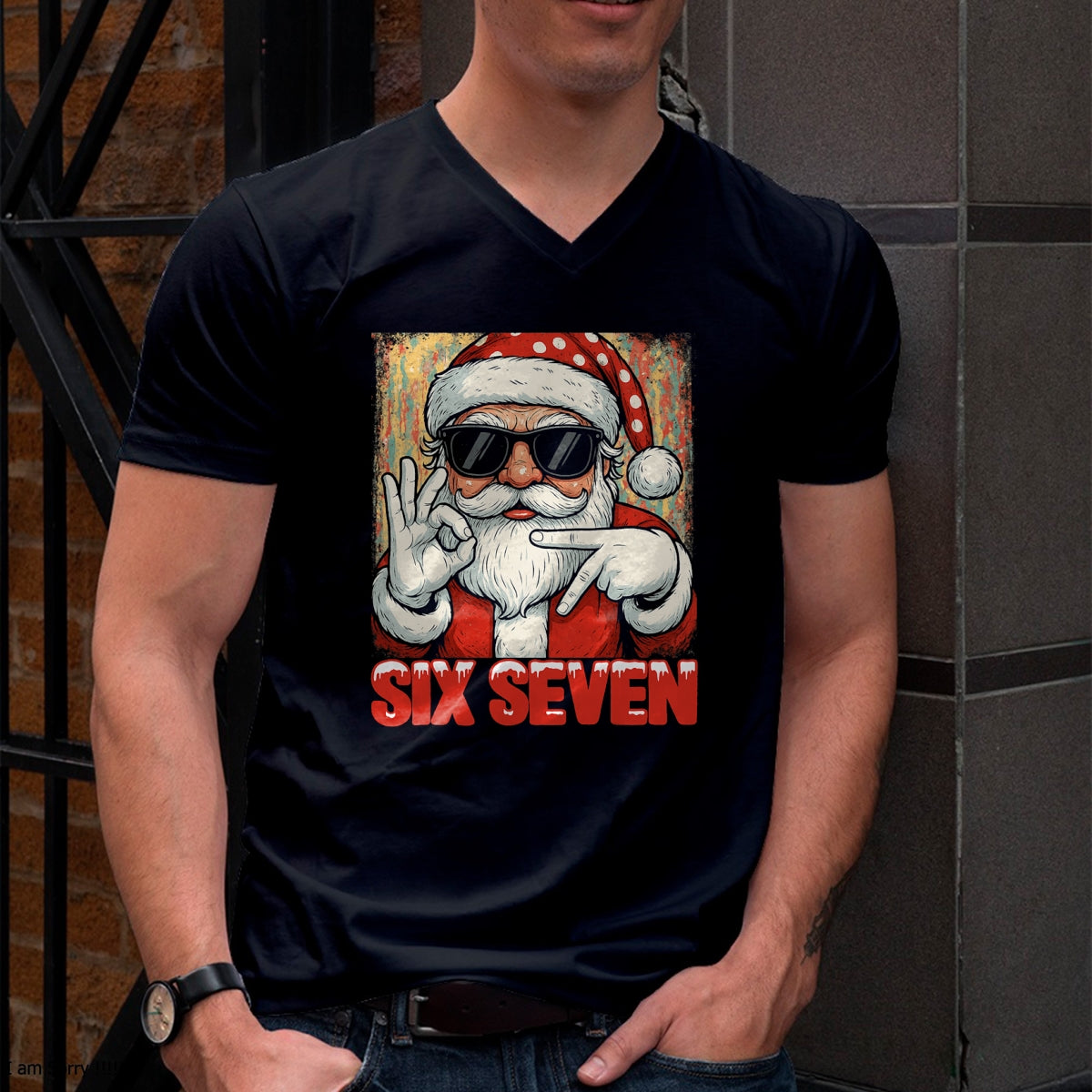 Funny Six Seven Meme Christmas Cool Santa Saying 6 7 T-Shirt - Christmas Unisex T-Shirt/Hoodie/Sweatshirt - SNOW00