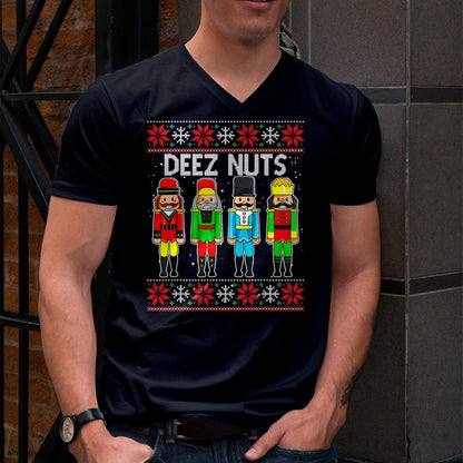 Deez Nuts Nutcracker Ugly Christmas Sweater Funny Xmas T-Shirt - Christmas Unisex T-Shirt/Hoodie/Sweatshirt - SNOW00