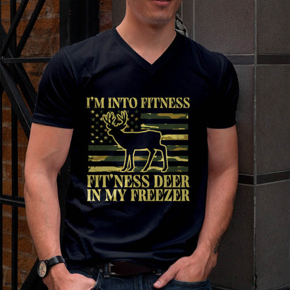 Hunting Im Into Fitness Fit Ness Deer Freezer Men Women Kids T-Shirt