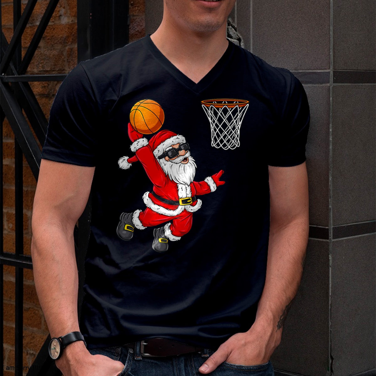 Christmas Santa Claus Dunking A Basketball Boys Kids Xmas T-Shirt - Christmas Unisex T-Shirt/Hoodie/Sweatshirt - SNOW00