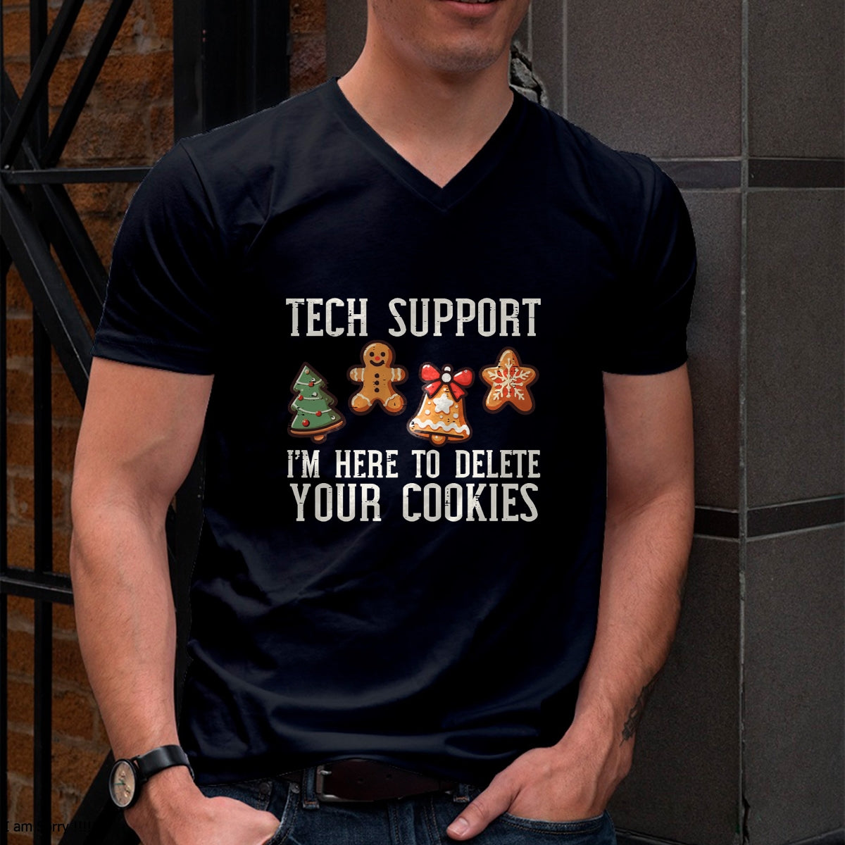 Christmas Tech Support Here To Delete Cookies Xmas Men Women T-Shirt - Christmas Unisex T-Shirt/Hoodie/Sweatshirt - SNOW00