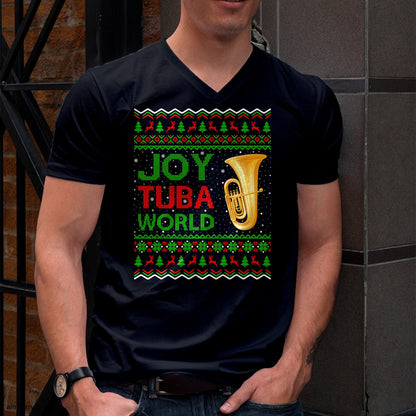 Joy Tuba World Music Lover Xmas Gift Ugly Tuba Christmas T-Shirt - Christmas Unisex T-Shirt/Hoodie/Sweatshirt - SNOW00