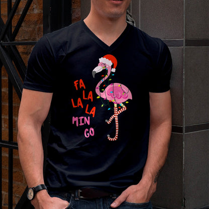 Fa La La Mingo Flamingo Christmas Tropical Xmas Tree Lights T-Shirt - Christmas Unisex T-Shirt/Hoodie/Sweatshirt - SNOW00