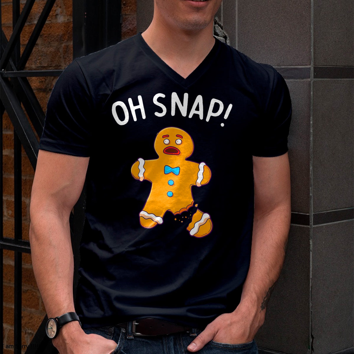 Gingerbread Man Oh Snap Christmas Funny Cookie Baking Gift Short Sleeve T-Shirt - Christmas Unisex T-Shirt/Hoodie/Sweatshirt - SNOW00 (Copy)