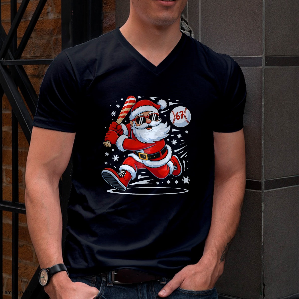 Funny Baseball Santa 67 Christmas Xmas Pajamas Boys T-Shirt - Christmas Unisex T-Shirt/Hoodie/Sweatshirt - SNOW00