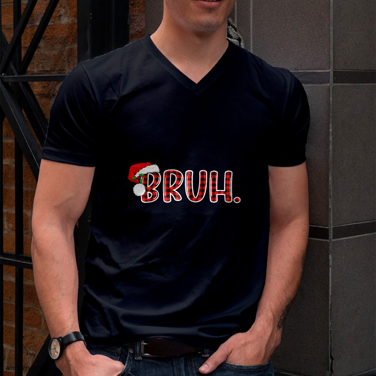 Bruh Funny Christmas Plaid Teens Boys Kids Xmas Pajamas T-Shirt - Christmas Unisex T-Shirt/Hoodie/Sweatshirt - SNOW00