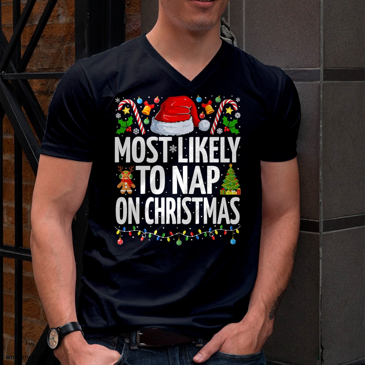 Most Likely To Nap On Christmas Funny Family Christmas T-Shirt - Christmas Unisex T-Shirt/Hoodie/Sweatshirt - SNOW00