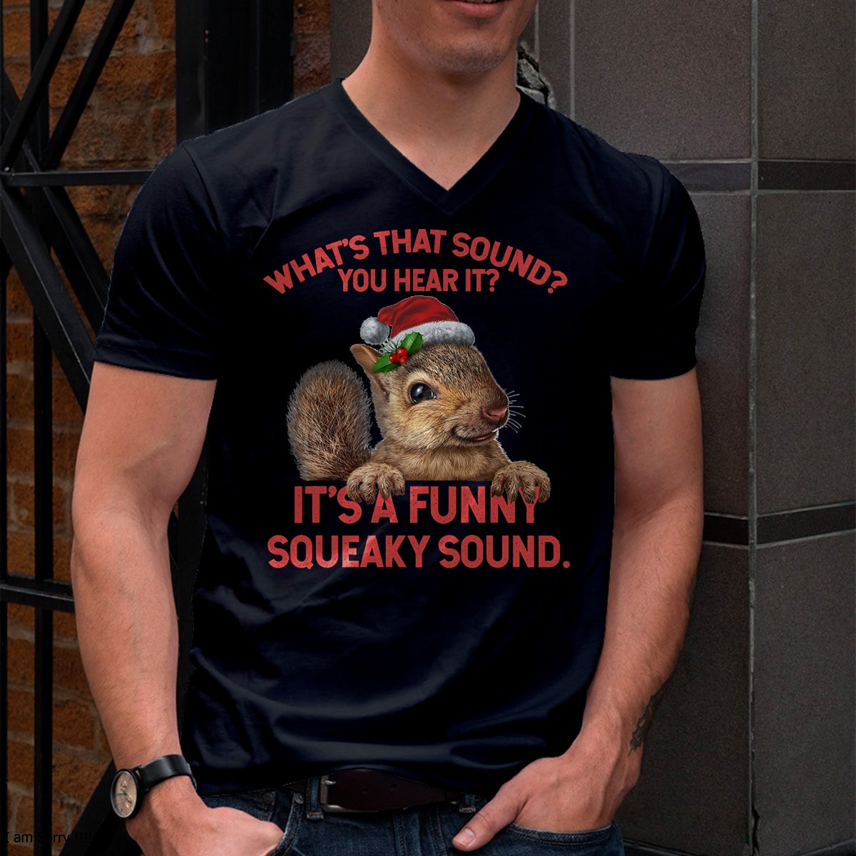 It's A Funny Squeaky Sound Christmas Squirrel T-Shirt - Christmas Unisex T-Shirt/Hoodie/Sweatshirt - SNOW00