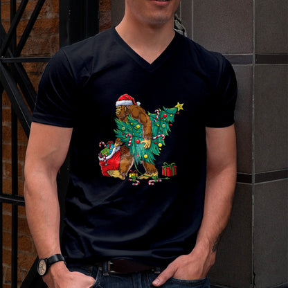 Most Wonderful Christmas Co Bigfoot Christmas Tree Lights Xmas Boys Men Sasquax T-Shirt - Christmas Unisex T-Shirt/Hoodie/Sweatshirt - SNOW00