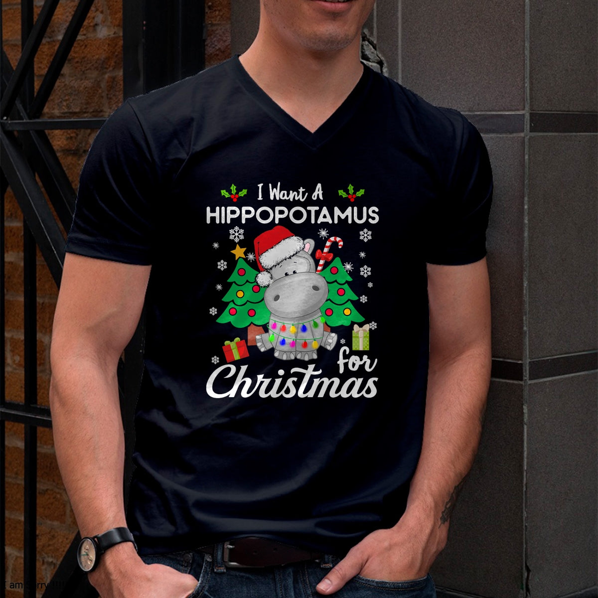 I Want A Hippopotamus For Christmas Cute Gift Xmas Costume T-Shirt - Christmas Unisex T-Shirt/Hoodie/Sweatshirt - SNOW00