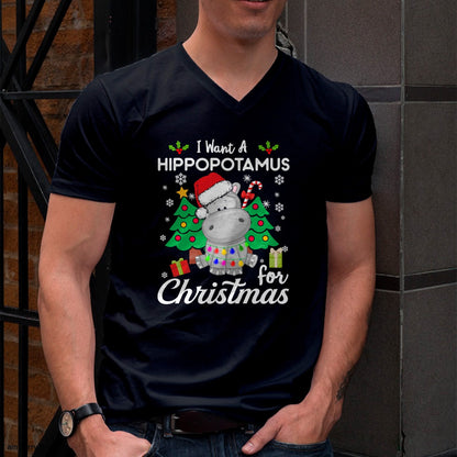 I Want A Hippopotamus For Christmas Cute Gift Xmas Costume T-Shirt - Christmas Unisex T-Shirt/Hoodie/Sweatshirt - SNOW00