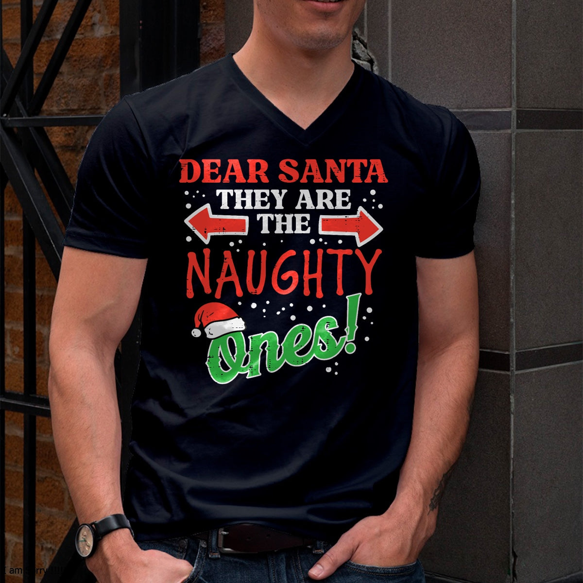 Dear Santa They Naughty Ones Christmas Xmas Men Women Kids T-Shirt - Christmas Unisex T-Shirt/Hoodie/Sweatshirt - SNOW00