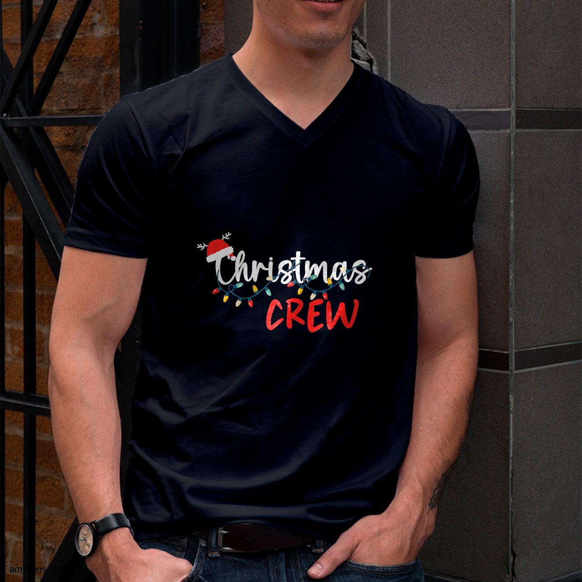Christmas Crew Xmas Lights Family Matching Pajamas Holiday T-Shirt - Christmas Unisex T-Shirt/Hoodie/Sweatshirt - SNOW00