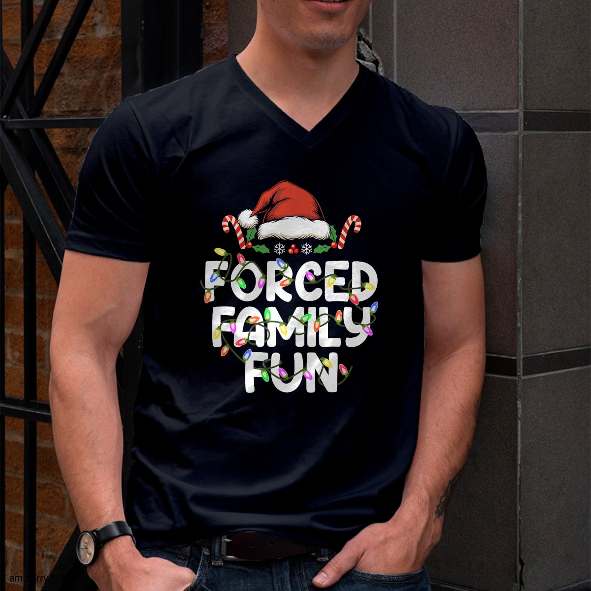 Forced Family Fun Christmas Pajamas Funny T-Shirt - Christmas Unisex T-Shirt/Hoodie/Sweatshirt - SNOW00