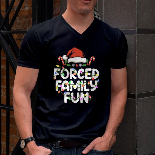 Forced Family Fun Christmas Pajamas Funny T-Shirt - Christmas Unisex T-Shirt/Hoodie/Sweatshirt - SNOW00