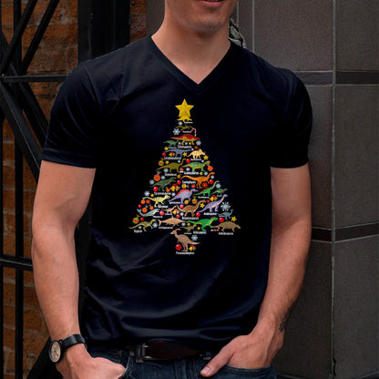 Dinosaur Christmas Tree Dino TRex Paleontologist Xmas Men T-Shirt - Christmas Unisex T-Shirt/Hoodie/Sweatshirt - SNOW00