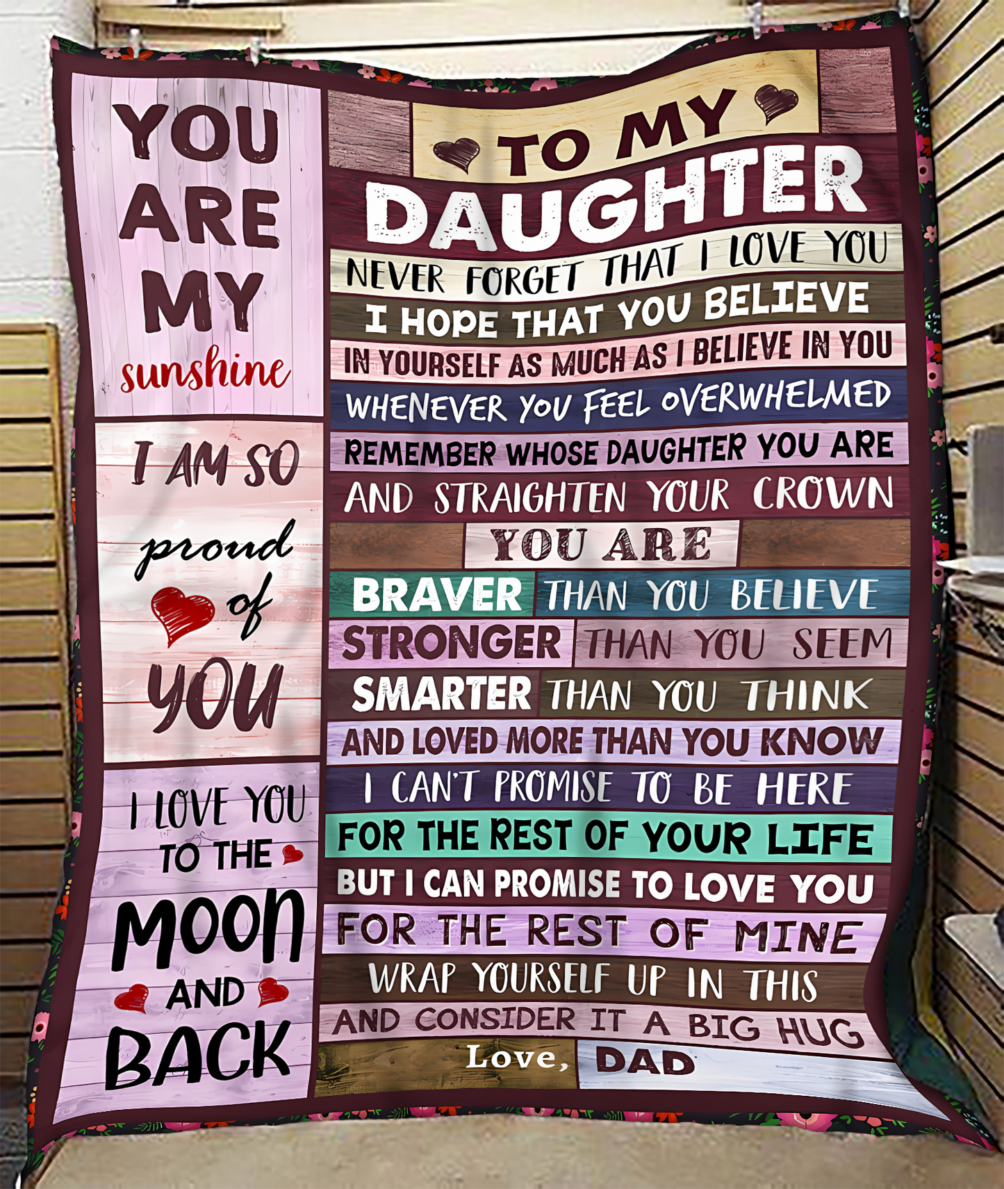 BLANKET FOR DAUGHTER – COMFORT & WARMTH GIFT FROM DAD Sherpa Fleece Quilt Blanket SNOW00