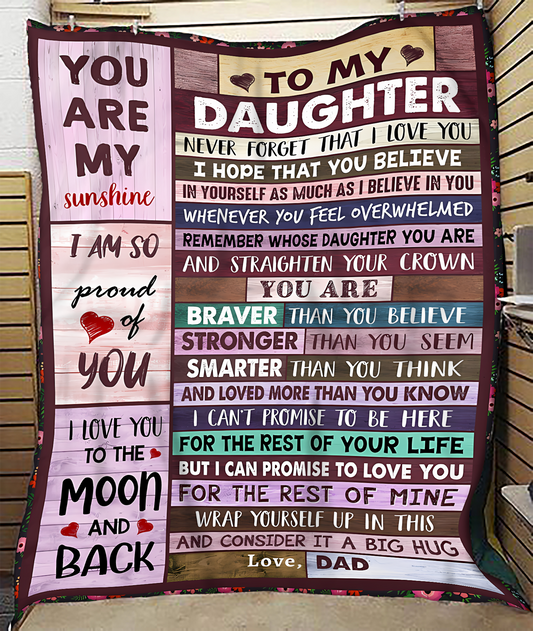 BLANKET FOR DAUGHTER – COMFORT & WARMTH GIFT FROM DAD Sherpa Fleece Quilt Blanket SNOW00