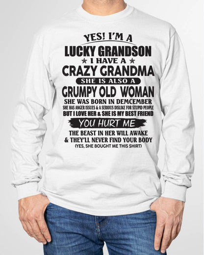 DECEMBER - LUCKY GRANDSON OF CRAZY GRANDMA -  FROM GRANDMA - SNOW12 (SKU10-173-12)