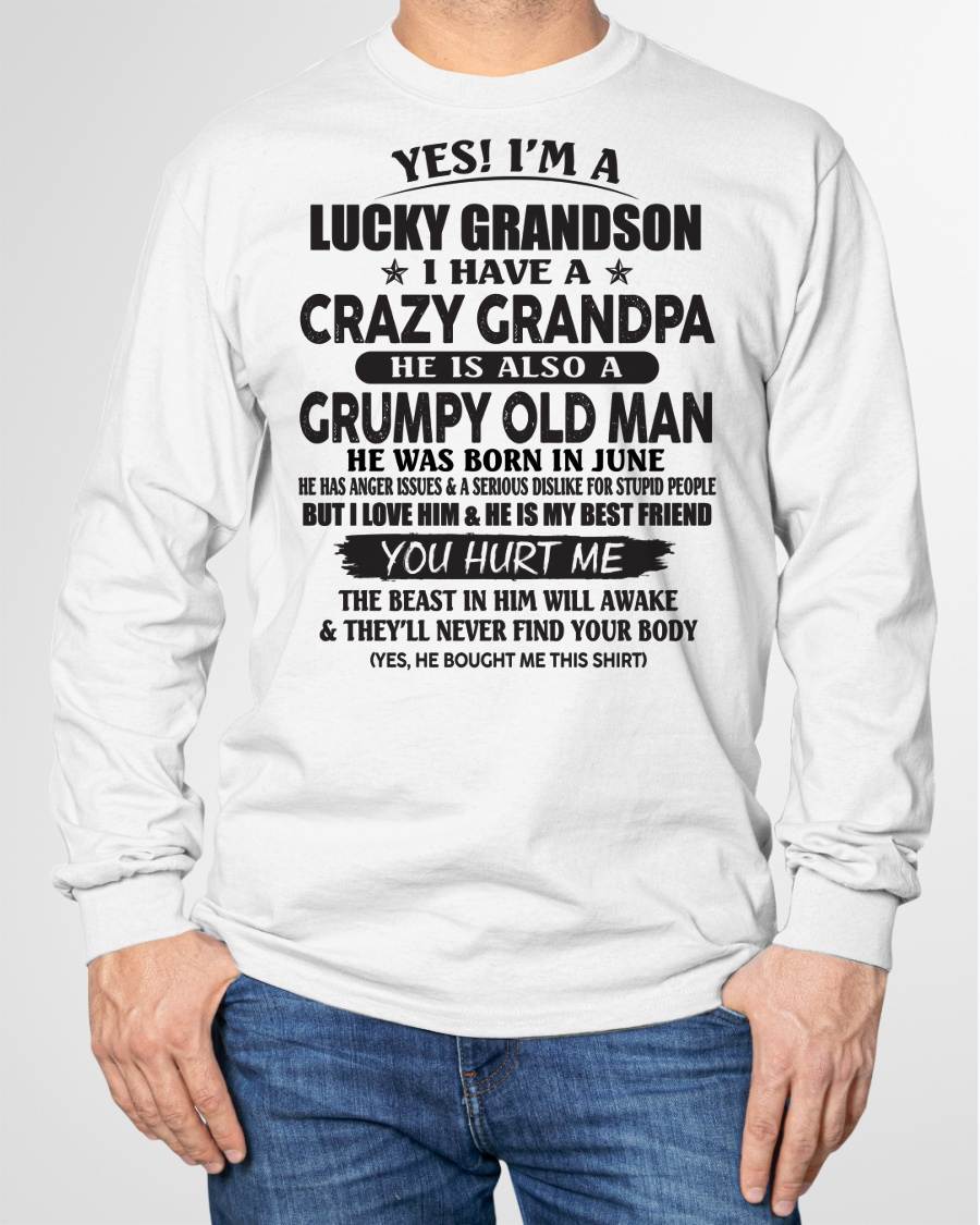 JUNE - LUCKY GRANDSON OF CRAZY GRANDPA -  PERFECT GIFT FROM GRANDPA - SNOW06 (SKU12-145-06)