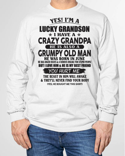 JUNE - LUCKY GRANDSON OF CRAZY GRANDPA -  PERFECT GIFT FROM GRANDPA - SNOW06 (SKU12-145-06)