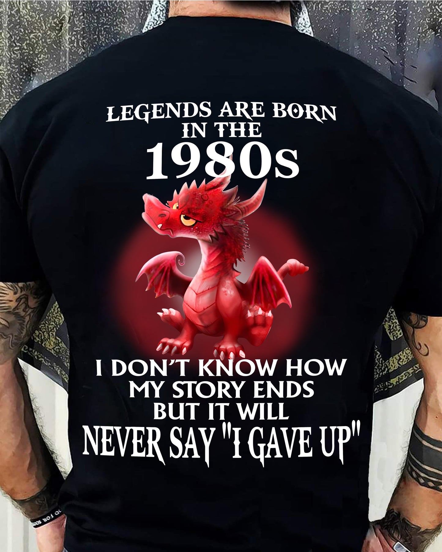 1980s - NEVER SAY GIVE UP - BIRTHDAY T-SHIRT FOR MEN - SNOW00 (SKU12-163-1980)