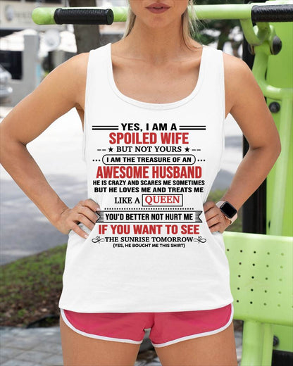 I AM THE TREASURE OF AN AWESOME HUSBAND – Gift T Shirt From Husband For Wife – SNOW FEMALE00 (SKU2602-05-00)