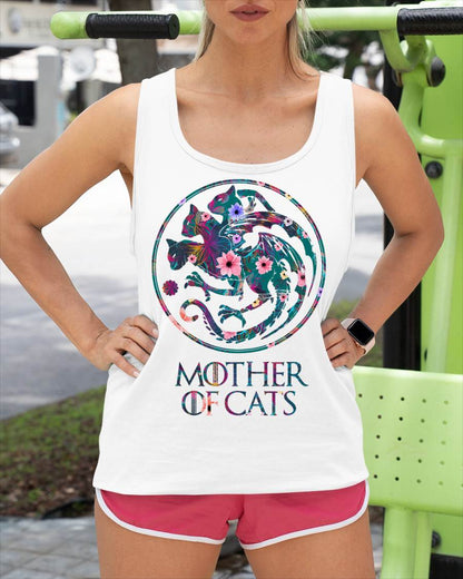 Mother of Cats Shirt with Floral Art - Cat Lovers T-Shirt