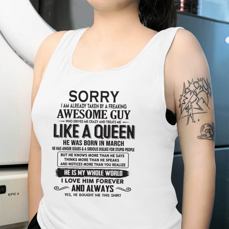 March - Sorry I am already taken by a freaking awesome guy - Gift for Wife From Husband - SNOW03 (SKU08-25-03)