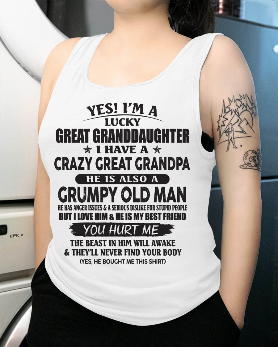LUCKY GREAT GRANDDAUGHTER OF CRAZY GREAT GRANDPA - PERFECT GIFT FROM GREAT GRANDPA - SNOW00 (SKU12-287-00)