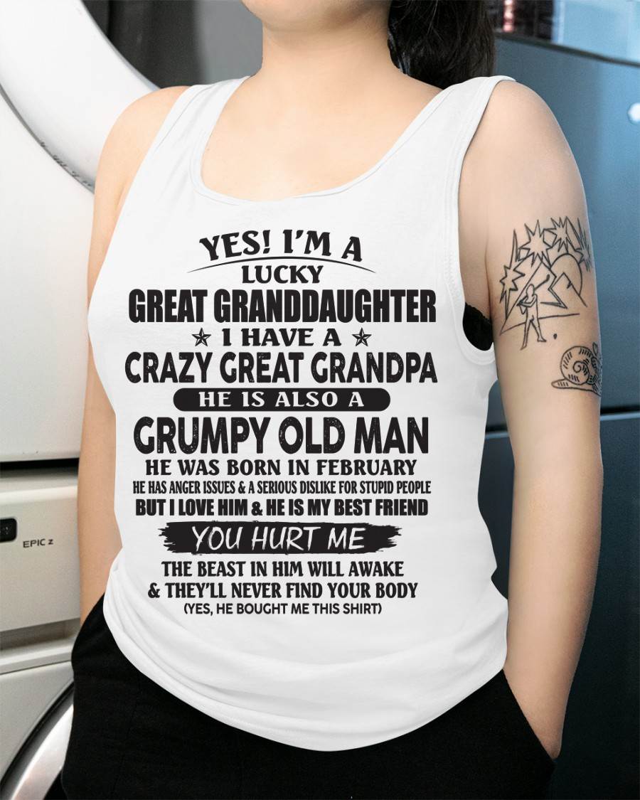 FEBRUARY - LUCKY GREAT GRANDDAUGHTER OF CRAZY GREAT GRANDPA - PERFECT GIFT FROM GREAT GRANDPA - SNOW02 (SKU12-287-02)