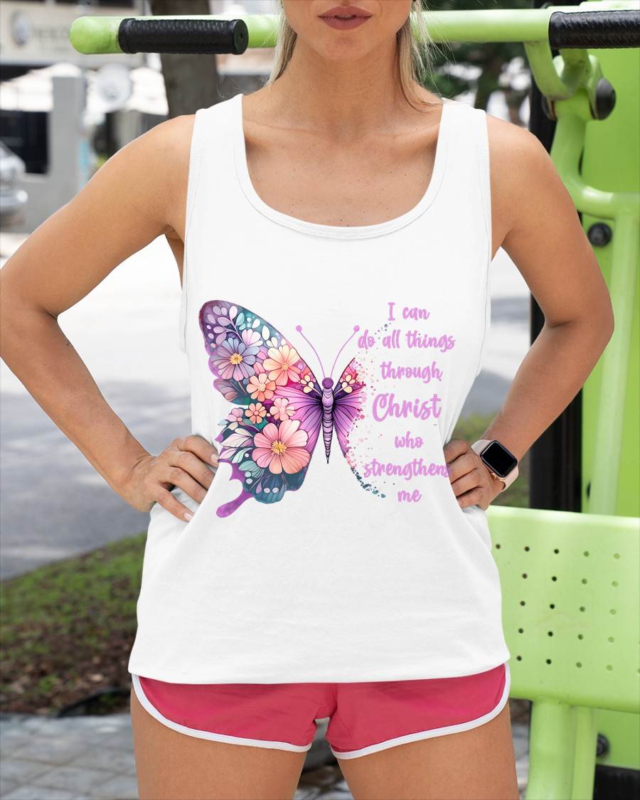 Jesus Shirts Apparel And Accessories I Can Do All Things Through Christ Pretty Butterfly Unisex-Adul