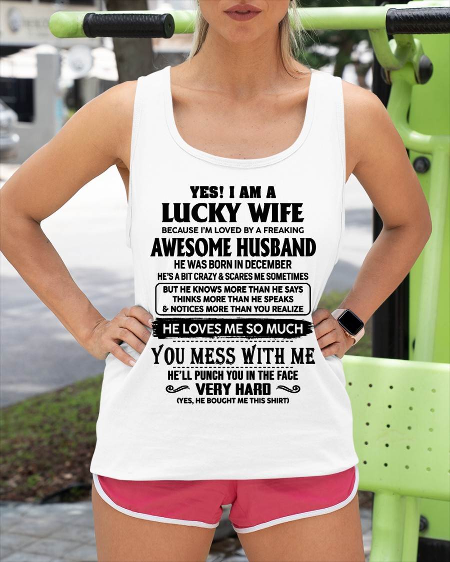 DECEMBER, I’M LOVED BY A FREAKING AWESOME HUSBAND GIFT T SHIRT FROM HUSBAND FOR WIFE – SNOW MALE12 (SKU26T-01196-12)