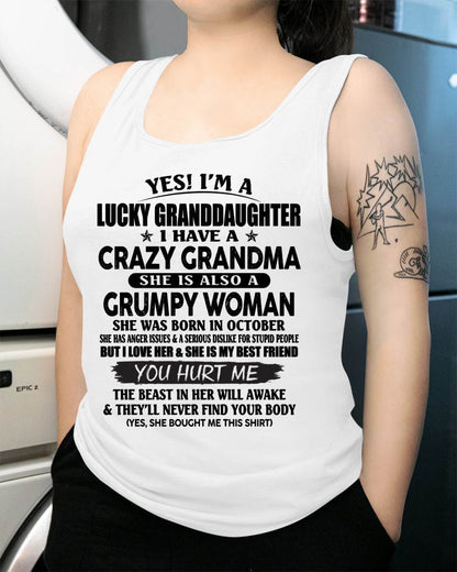 OCTOBER - LUCKY GRANDDAUGHTER OF CRAZY GRANDMA - PERFECT GIFT FROM GRANDMA - snow10 (SKU12-146-10)