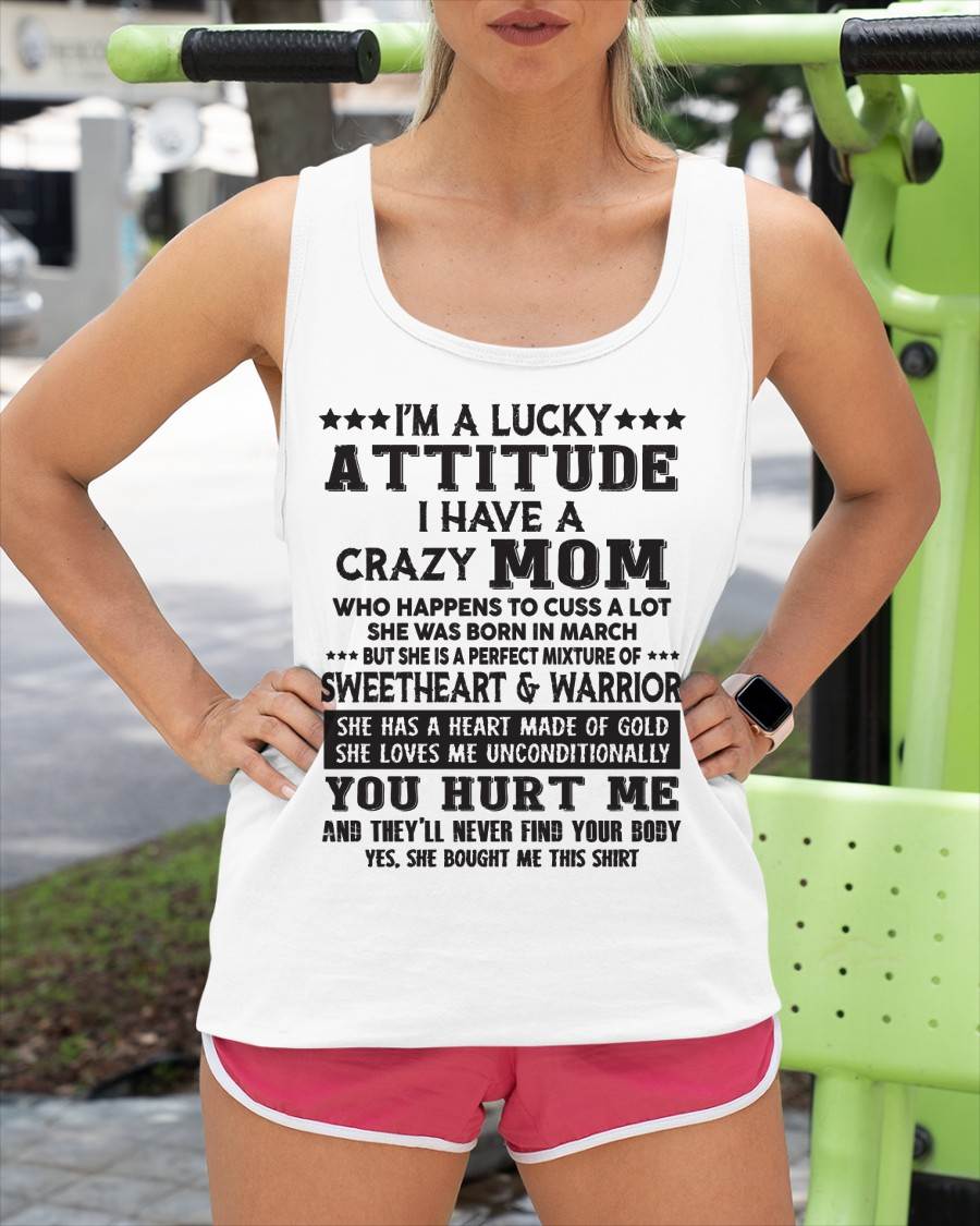 MARCH, SHE HAS A HEART MADE OF GOLD - GIFT T SHIRT FROM MOM FOR DAUGHTER - SNOW03 (SKU2603-168-03)