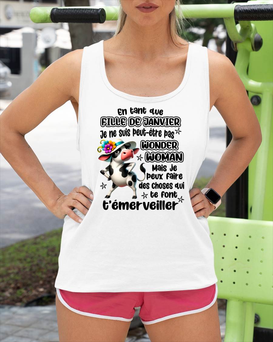 JANVIER SHIRT Je ne suis peut-être pas WONDER WOMAN - SNOW01 (SKU2605-39-01)