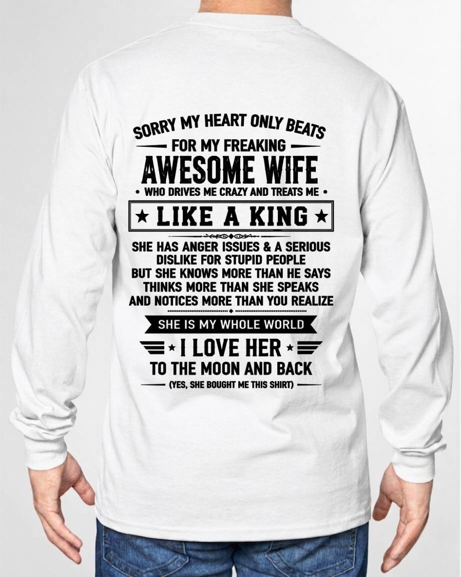 MY WIFE TREATS ME LIKE A KING - SHIRT FROM WIFE TO HUSBAND - SNOW00 (SKU2608-608-00)