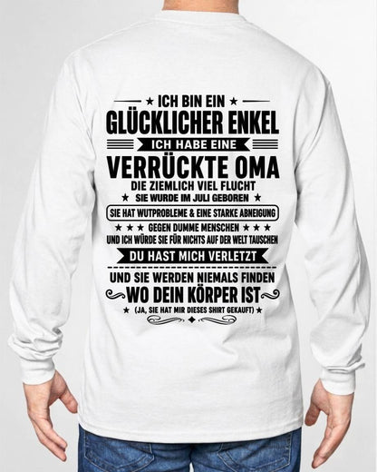 JULI SHIRT, ICH BIN EIN GLÜCKLICHER ENKEL - VON DER OMA FÜR DEN ENKEL - SNOW07 (SKU2608-516-07)