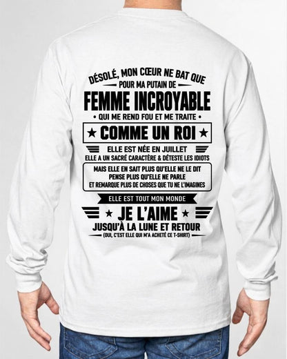 JUILLET T-SHIRT, JE L’AIME JUSQU’À LA LUNE ET RETOUR - T-SHIRT DE FEMME POUR SON MARI - SNOW07 (SKU2609-32-07)