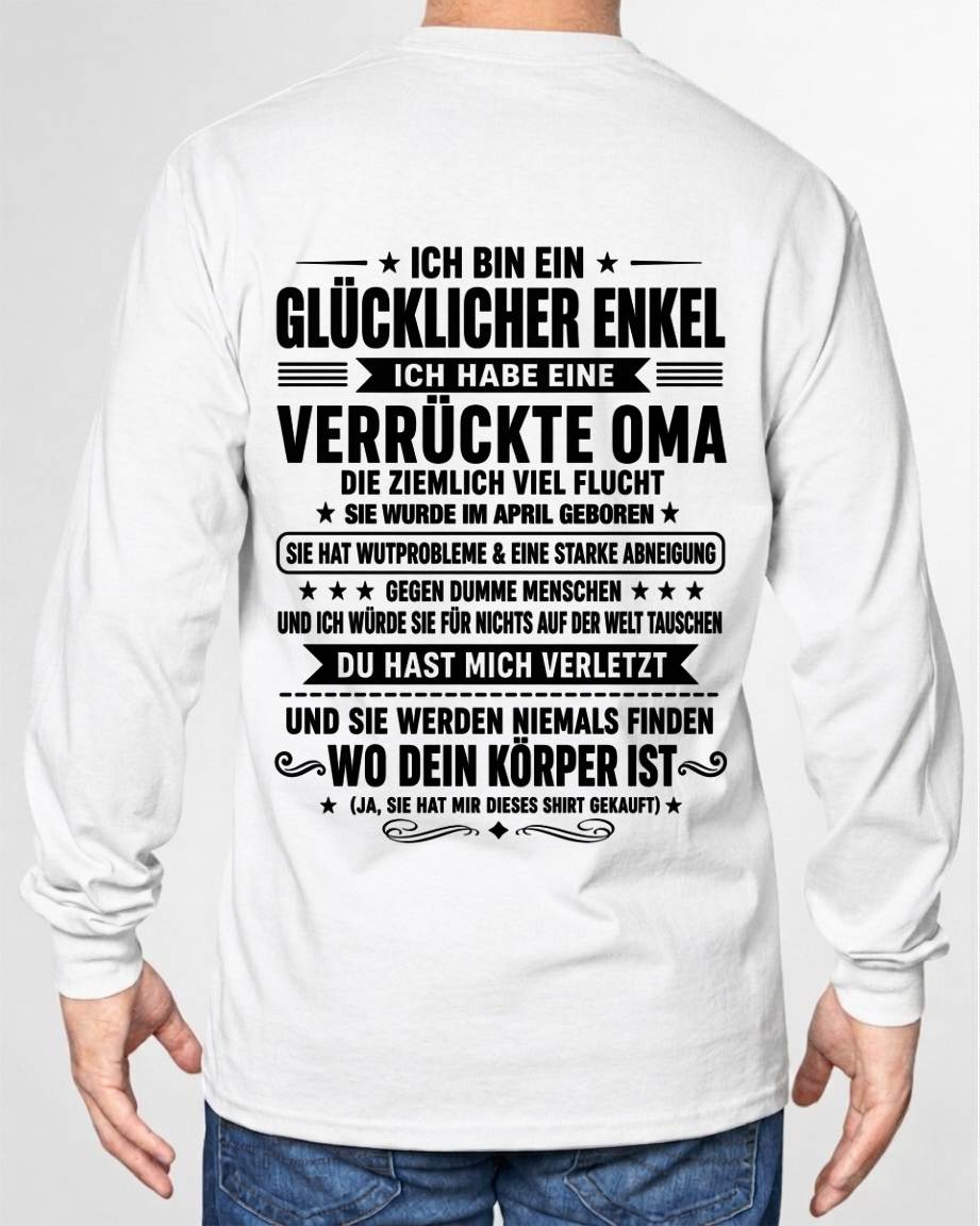 APRIL SHIRT, ICH BIN EIN GLÜCKLICHER ENKEL - VON DER OMA FÜR DEN ENKEL - SNOW04 (SKU2608-516-04)