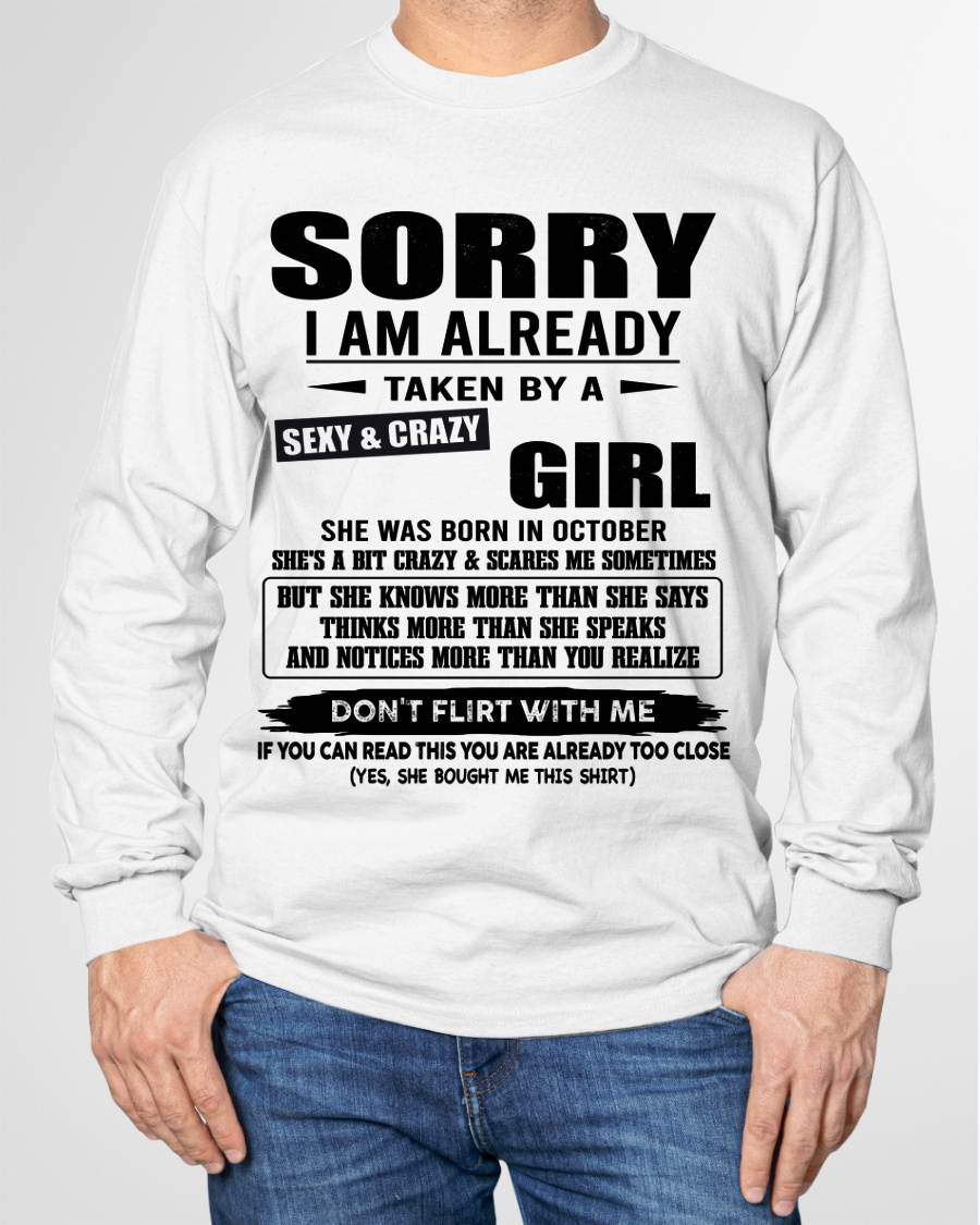 OCTOBER, SORRY I AM ALREADY TAKEN BY A SEXY & CRAZY GIRL – SNOW MALE01 (SKU26T-01163-10)