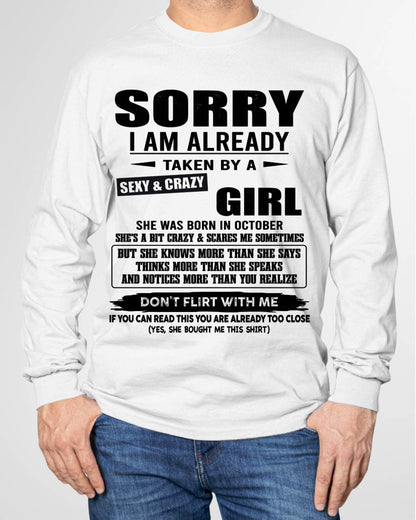 OCTOBER, SORRY I AM ALREADY TAKEN BY A SEXY & CRAZY GIRL – SNOW MALE01 (SKU26T-01163-10)