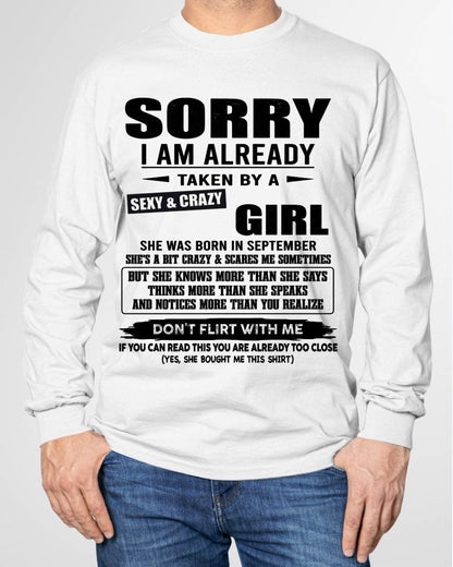 SEPTEMBER, SORRY I AM ALREADY TAKEN BY A SEXY & CRAZY GIRL – SNOW MALE01 (SKU26T-01163-09)