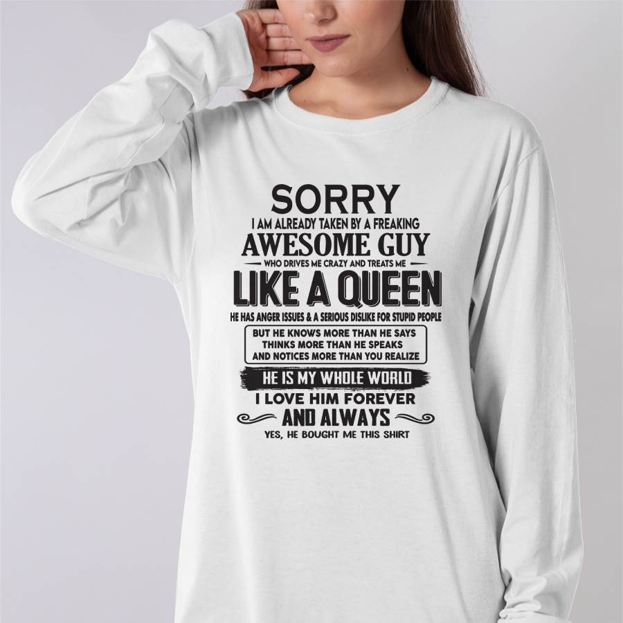 Sorry I am already taken by a freaking awesome guy - Gift for Wife From Husband - SNOW00 (SKU08-25-00)