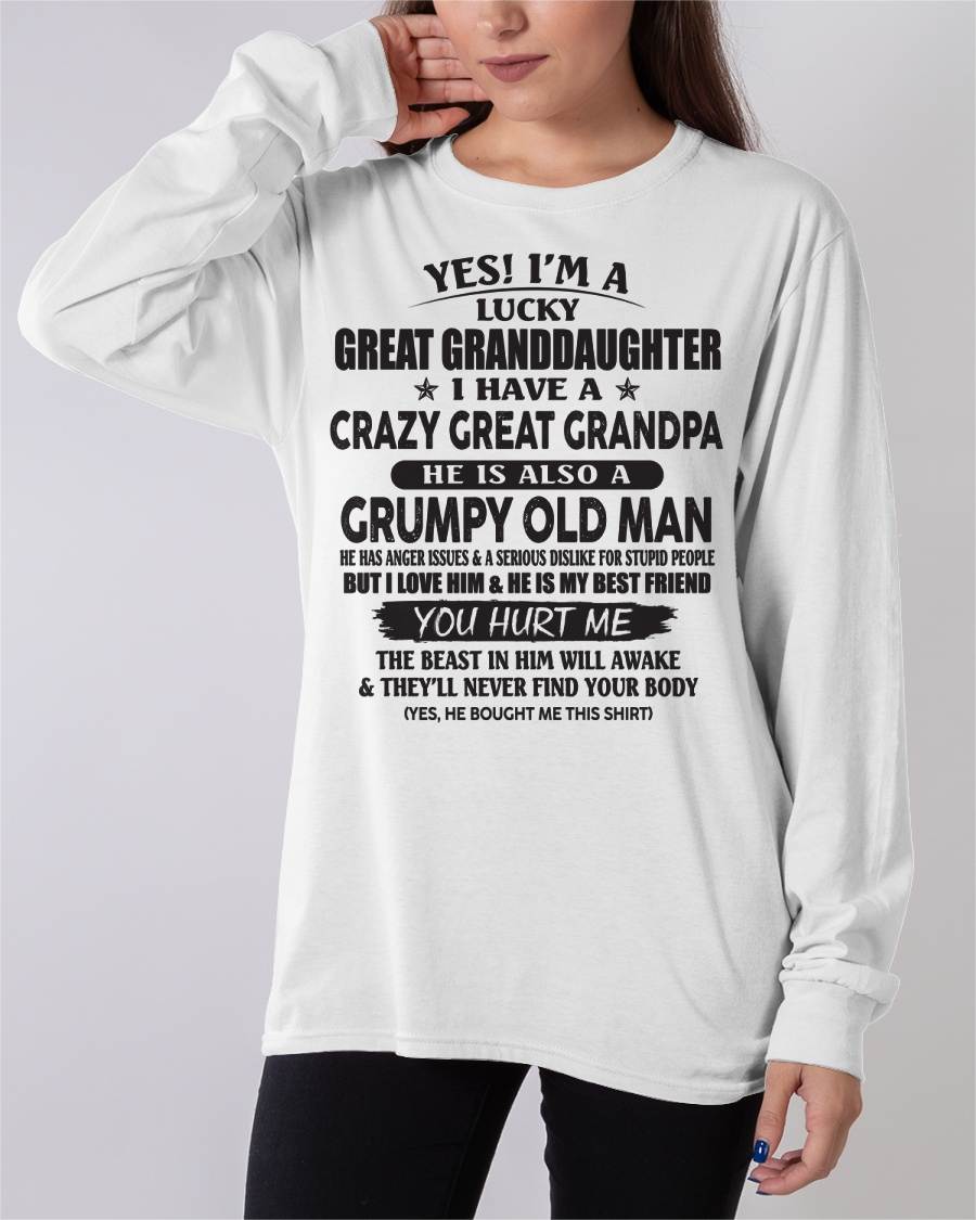 LUCKY GREAT GRANDDAUGHTER OF CRAZY GREAT GRANDPA - PERFECT GIFT FROM GREAT GRANDPA - SNOW00 (SKU12-287-00)